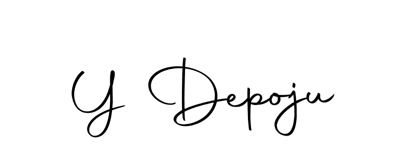 How to make Y Depoju name signature. Use Autography-DOLnW style for creating short signs online. This is the latest handwritten sign. Y Depoju signature style 10 images and pictures png