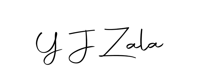 How to make Y J Zala signature? Autography-DOLnW is a professional autograph style. Create handwritten signature for Y J Zala name. Y J Zala signature style 10 images and pictures png