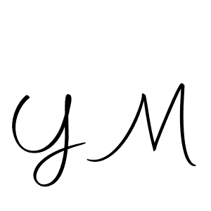 Make a beautiful signature design for name Y M. With this signature (Autography-DOLnW) style, you can create a handwritten signature for free. Y M signature style 10 images and pictures png