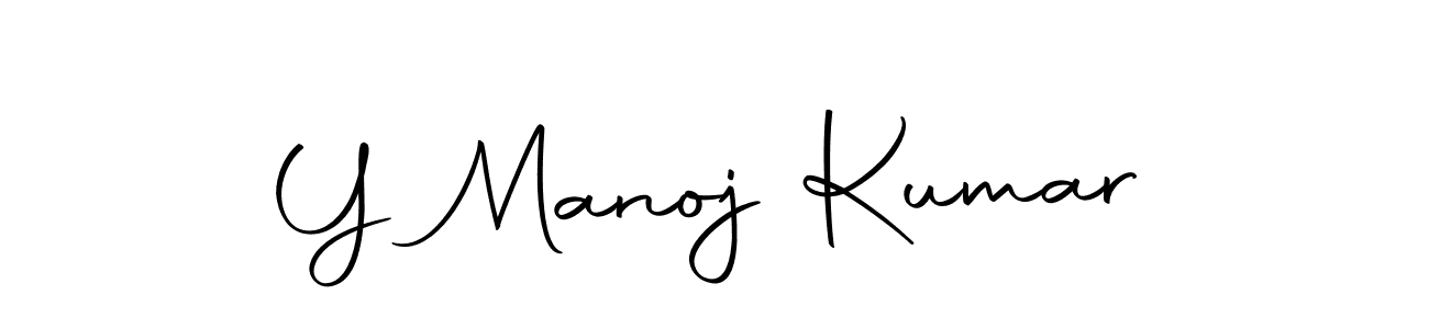 Create a beautiful signature design for name Y Manoj Kumar. With this signature (Autography-DOLnW) fonts, you can make a handwritten signature for free. Y Manoj Kumar signature style 10 images and pictures png