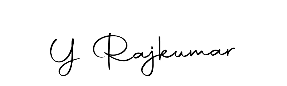 How to make Y Rajkumar name signature. Use Autography-DOLnW style for creating short signs online. This is the latest handwritten sign. Y Rajkumar signature style 10 images and pictures png