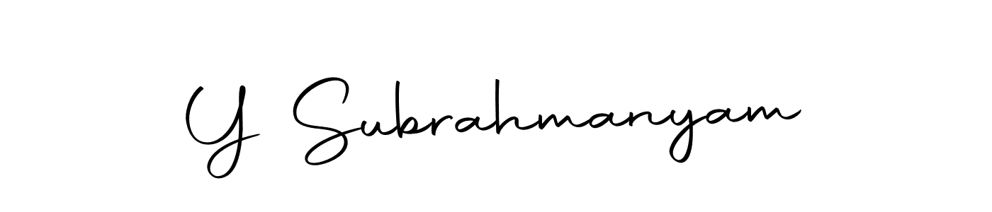 Design your own signature with our free online signature maker. With this signature software, you can create a handwritten (Autography-DOLnW) signature for name Y Subrahmanyam. Y Subrahmanyam signature style 10 images and pictures png
