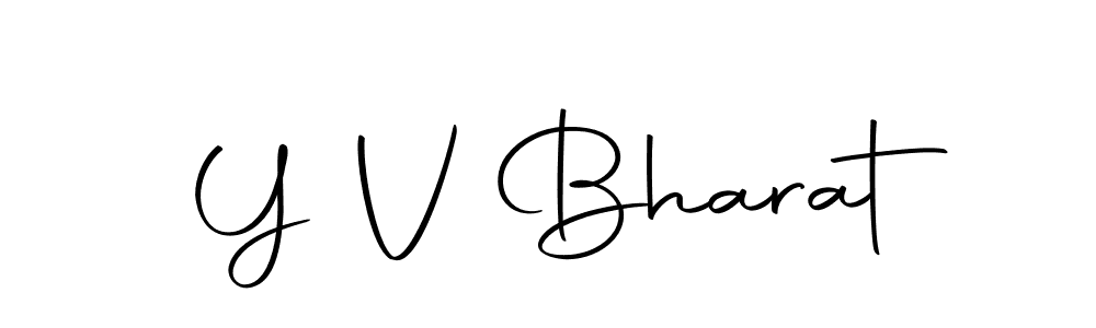 How to make Y V Bharat name signature. Use Autography-DOLnW style for creating short signs online. This is the latest handwritten sign. Y V Bharat signature style 10 images and pictures png