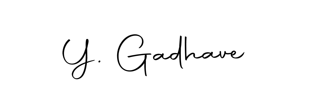 Design your own signature with our free online signature maker. With this signature software, you can create a handwritten (Autography-DOLnW) signature for name Y. Gadhave. Y. Gadhave signature style 10 images and pictures png