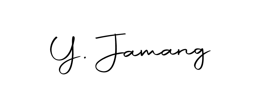 How to make Y. Jamang name signature. Use Autography-DOLnW style for creating short signs online. This is the latest handwritten sign. Y. Jamang signature style 10 images and pictures png