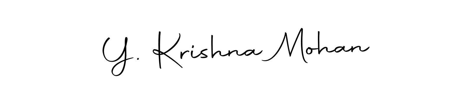 How to make Y. Krishna Mohan name signature. Use Autography-DOLnW style for creating short signs online. This is the latest handwritten sign. Y. Krishna Mohan signature style 10 images and pictures png