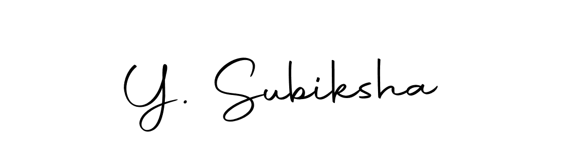 How to make Y. Subiksha name signature. Use Autography-DOLnW style for creating short signs online. This is the latest handwritten sign. Y. Subiksha signature style 10 images and pictures png
