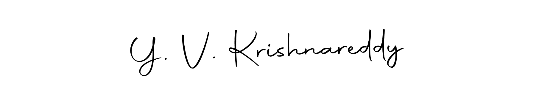 How to make Y. V. Krishnareddy name signature. Use Autography-DOLnW style for creating short signs online. This is the latest handwritten sign. Y. V. Krishnareddy signature style 10 images and pictures png