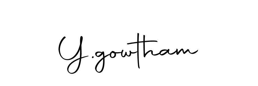 Create a beautiful signature design for name Y.gowtham. With this signature (Autography-DOLnW) fonts, you can make a handwritten signature for free. Y.gowtham signature style 10 images and pictures png