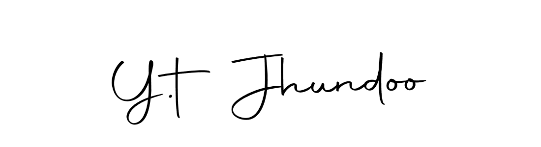 Design your own signature with our free online signature maker. With this signature software, you can create a handwritten (Autography-DOLnW) signature for name Y.t Jhundoo. Y.t Jhundoo signature style 10 images and pictures png