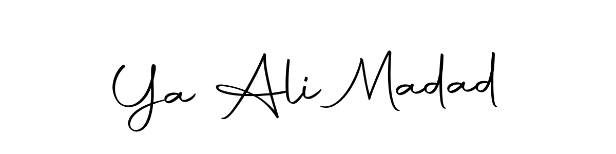 How to make Ya Ali Madad name signature. Use Autography-DOLnW style for creating short signs online. This is the latest handwritten sign. Ya Ali Madad signature style 10 images and pictures png