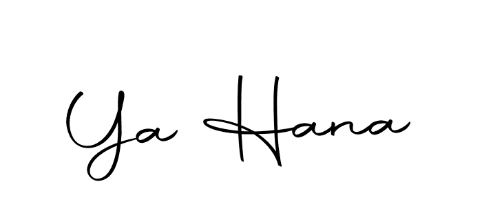 Design your own signature with our free online signature maker. With this signature software, you can create a handwritten (Autography-DOLnW) signature for name Ya Hana. Ya Hana signature style 10 images and pictures png