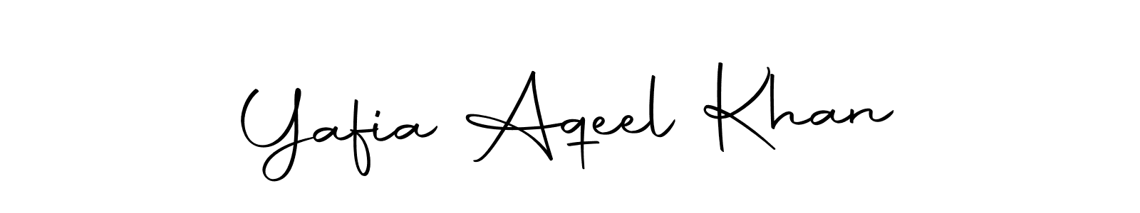 Design your own signature with our free online signature maker. With this signature software, you can create a handwritten (Autography-DOLnW) signature for name Yafia Aqeel Khan. Yafia Aqeel Khan signature style 10 images and pictures png