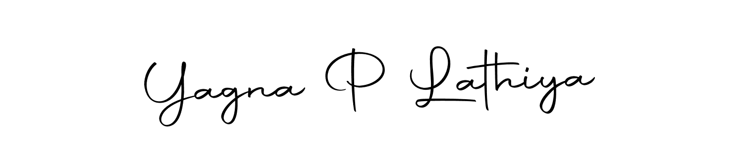Create a beautiful signature design for name Yagna P Lathiya. With this signature (Autography-DOLnW) fonts, you can make a handwritten signature for free. Yagna P Lathiya signature style 10 images and pictures png