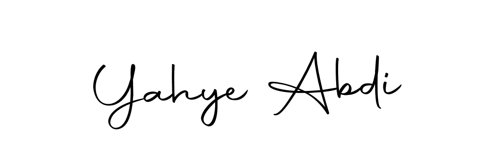 Create a beautiful signature design for name Yahye Abdi. With this signature (Autography-DOLnW) fonts, you can make a handwritten signature for free. Yahye Abdi signature style 10 images and pictures png