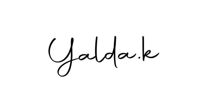 You should practise on your own different ways (Autography-DOLnW) to write your name (Yalda.k) in signature. don't let someone else do it for you. Yalda.k signature style 10 images and pictures png