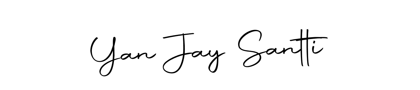 How to make Yan Jay Santti name signature. Use Autography-DOLnW style for creating short signs online. This is the latest handwritten sign. Yan Jay Santti signature style 10 images and pictures png