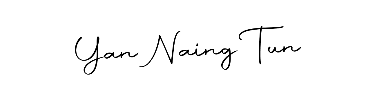 How to make Yan Naing Tun name signature. Use Autography-DOLnW style for creating short signs online. This is the latest handwritten sign. Yan Naing Tun signature style 10 images and pictures png