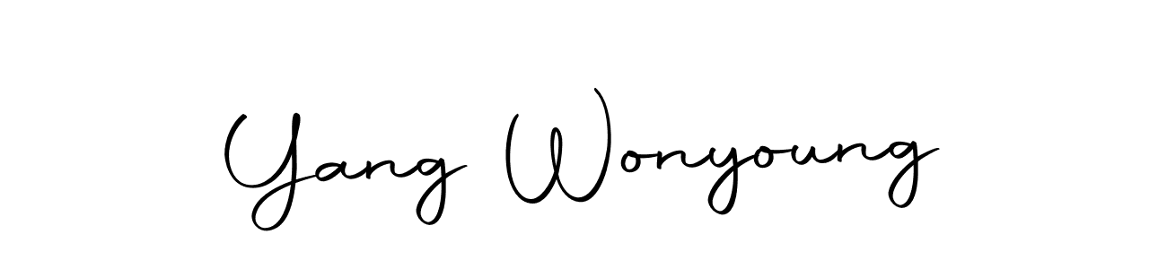 Create a beautiful signature design for name Yang Wonyoung. With this signature (Autography-DOLnW) fonts, you can make a handwritten signature for free. Yang Wonyoung signature style 10 images and pictures png
