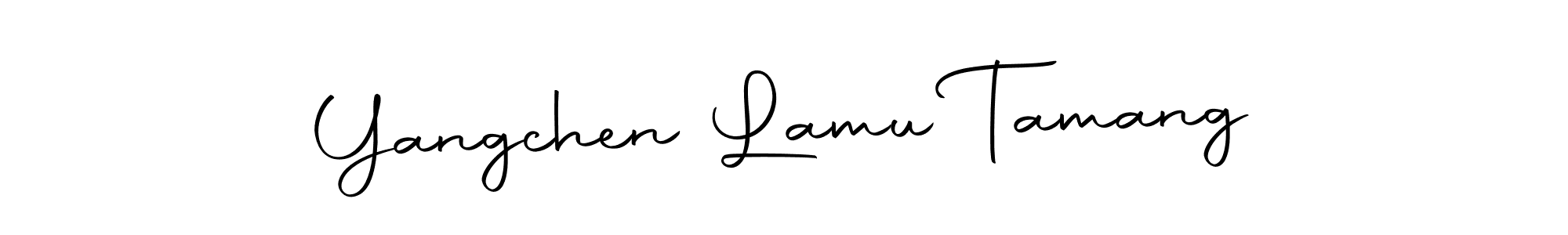 The best way (Autography-DOLnW) to make a short signature is to pick only two or three words in your name. The name Yangchen Lamu Tamang include a total of six letters. For converting this name. Yangchen Lamu Tamang signature style 10 images and pictures png