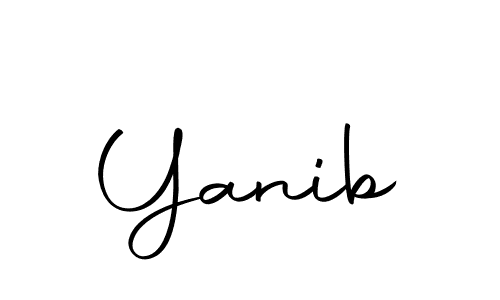 Design your own signature with our free online signature maker. With this signature software, you can create a handwritten (Autography-DOLnW) signature for name Yanib. Yanib signature style 10 images and pictures png