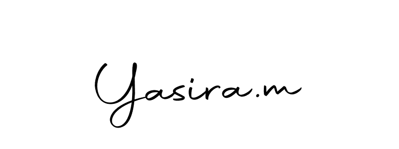 Design your own signature with our free online signature maker. With this signature software, you can create a handwritten (Autography-DOLnW) signature for name Yasira.m. Yasira.m signature style 10 images and pictures png