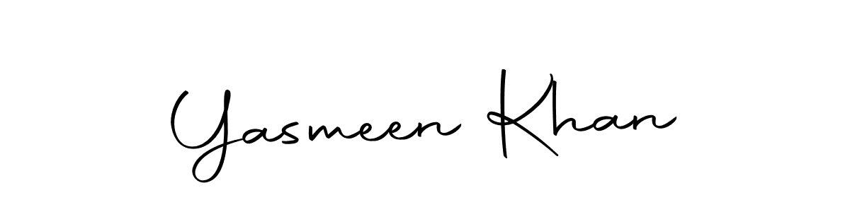 Create a beautiful signature design for name Yasmeen Khan. With this signature (Autography-DOLnW) fonts, you can make a handwritten signature for free. Yasmeen Khan signature style 10 images and pictures png