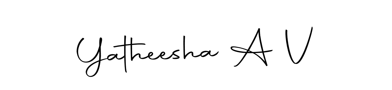 Create a beautiful signature design for name Yatheesha A V. With this signature (Autography-DOLnW) fonts, you can make a handwritten signature for free. Yatheesha A V signature style 10 images and pictures png