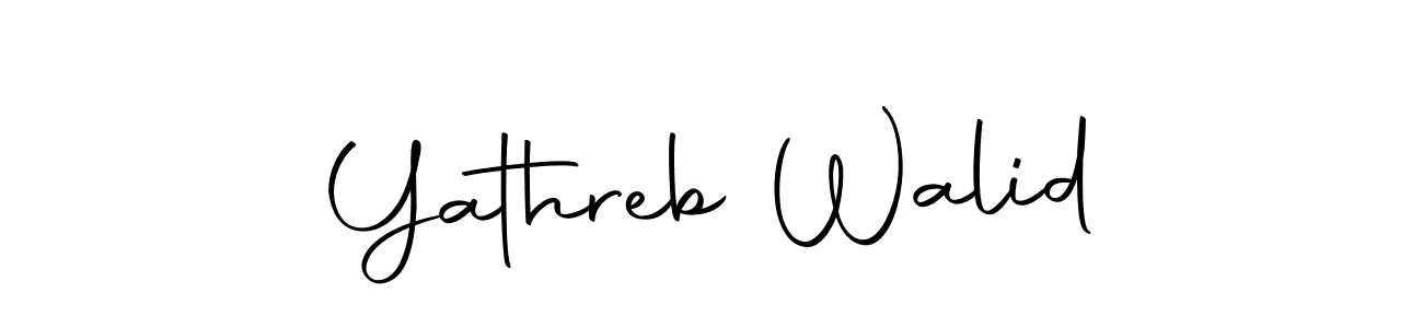 How to make Yathreb Walid name signature. Use Autography-DOLnW style for creating short signs online. This is the latest handwritten sign. Yathreb Walid signature style 10 images and pictures png