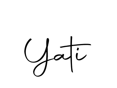 You should practise on your own different ways (Autography-DOLnW) to write your name (Yati) in signature. don't let someone else do it for you. Yati signature style 10 images and pictures png