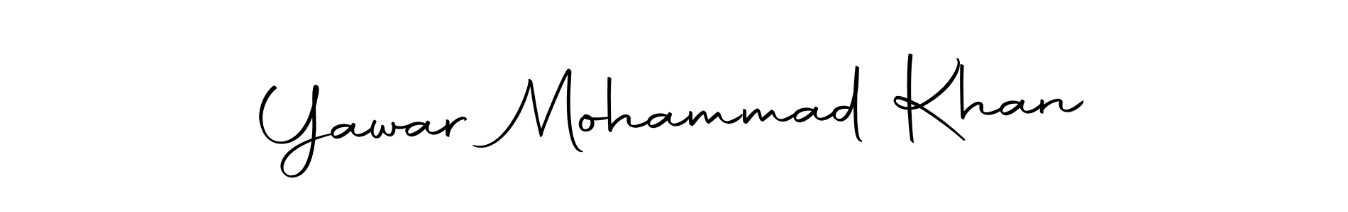 How to make Yawar Mohammad Khan name signature. Use Autography-DOLnW style for creating short signs online. This is the latest handwritten sign. Yawar Mohammad Khan signature style 10 images and pictures png