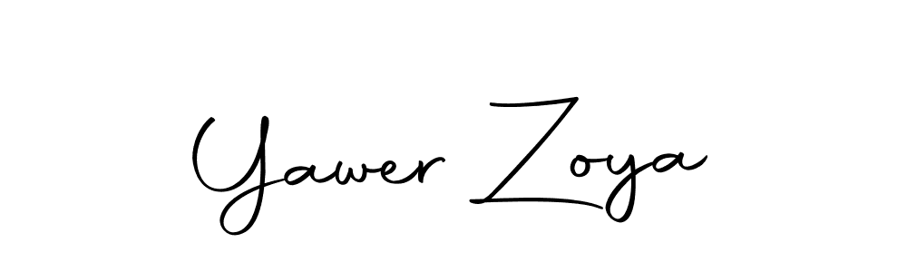 How to make Yawer Zoya name signature. Use Autography-DOLnW style for creating short signs online. This is the latest handwritten sign. Yawer Zoya signature style 10 images and pictures png