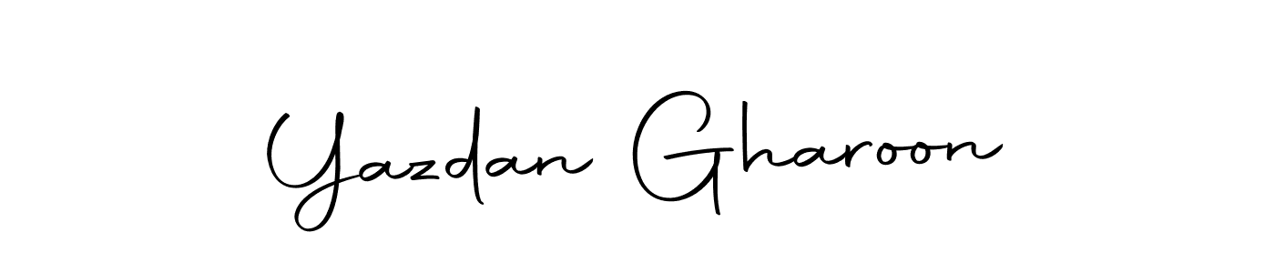 Create a beautiful signature design for name Yazdan Gharoon. With this signature (Autography-DOLnW) fonts, you can make a handwritten signature for free. Yazdan Gharoon signature style 10 images and pictures png