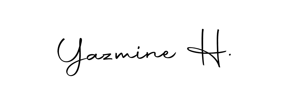 Use a signature maker to create a handwritten signature online. With this signature software, you can design (Autography-DOLnW) your own signature for name Yazmine H.. Yazmine H. signature style 10 images and pictures png