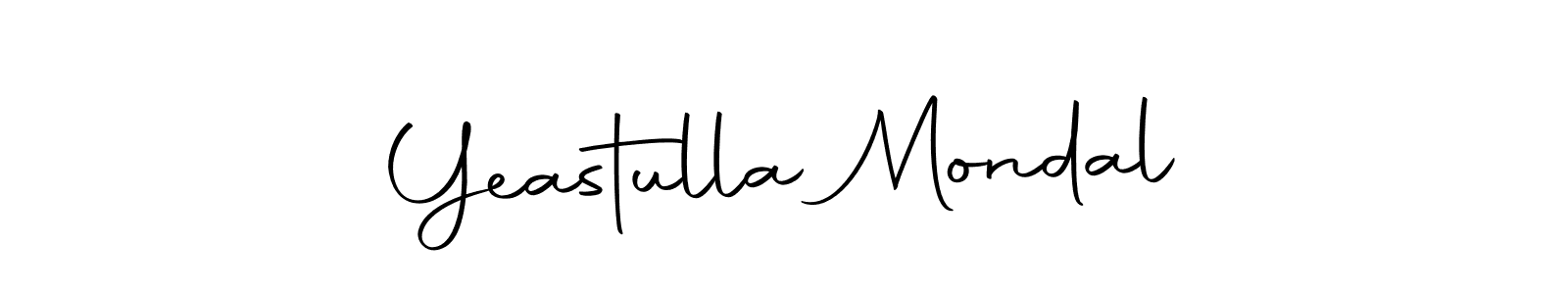 How to make Yeastulla Mondal name signature. Use Autography-DOLnW style for creating short signs online. This is the latest handwritten sign. Yeastulla Mondal signature style 10 images and pictures png