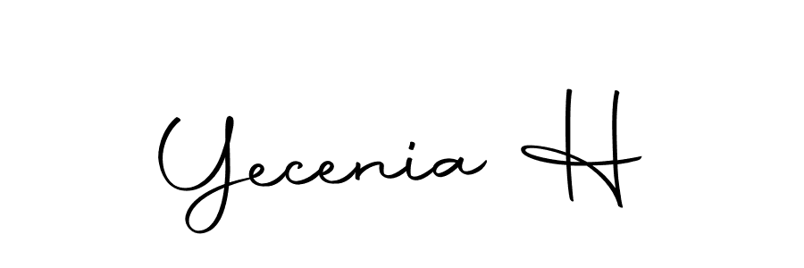 How to make Yecenia H name signature. Use Autography-DOLnW style for creating short signs online. This is the latest handwritten sign. Yecenia H signature style 10 images and pictures png