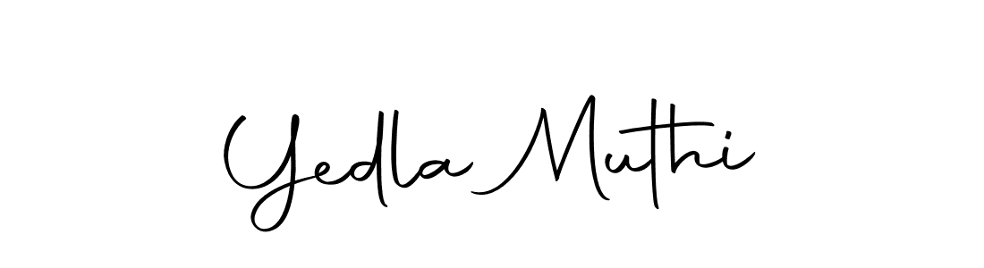 The best way (Autography-DOLnW) to make a short signature is to pick only two or three words in your name. The name Yedla Muthi include a total of six letters. For converting this name. Yedla Muthi signature style 10 images and pictures png