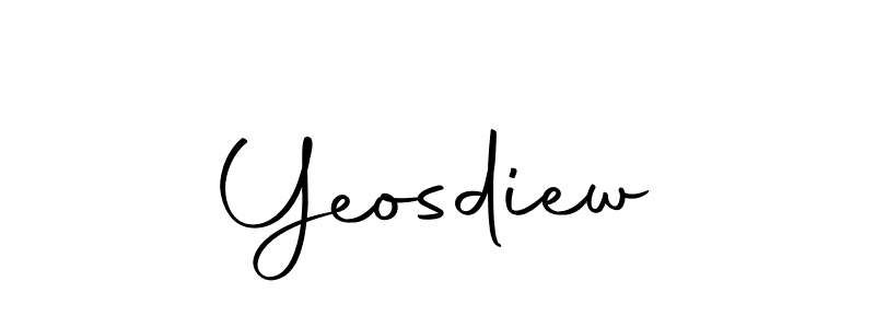 Use a signature maker to create a handwritten signature online. With this signature software, you can design (Autography-DOLnW) your own signature for name Yeosdiew. Yeosdiew signature style 10 images and pictures png