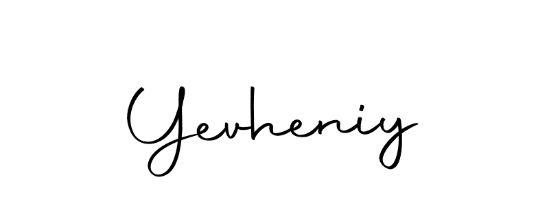 Create a beautiful signature design for name Yevheniy. With this signature (Autography-DOLnW) fonts, you can make a handwritten signature for free. Yevheniy signature style 10 images and pictures png