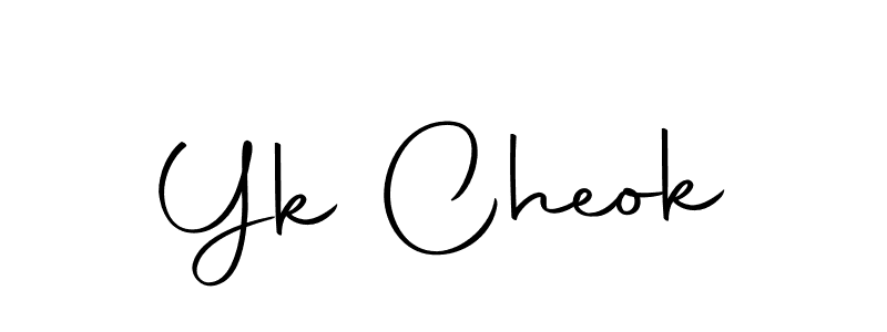 How to make Yk Cheok name signature. Use Autography-DOLnW style for creating short signs online. This is the latest handwritten sign. Yk Cheok signature style 10 images and pictures png
