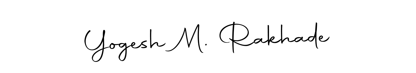 How to make Yogesh M. Rakhade name signature. Use Autography-DOLnW style for creating short signs online. This is the latest handwritten sign. Yogesh M. Rakhade signature style 10 images and pictures png