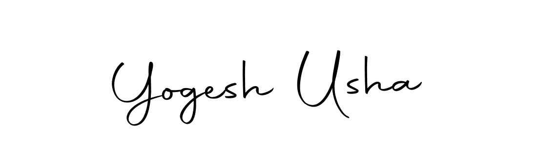 How to make Yogesh Usha name signature. Use Autography-DOLnW style for creating short signs online. This is the latest handwritten sign. Yogesh Usha signature style 10 images and pictures png