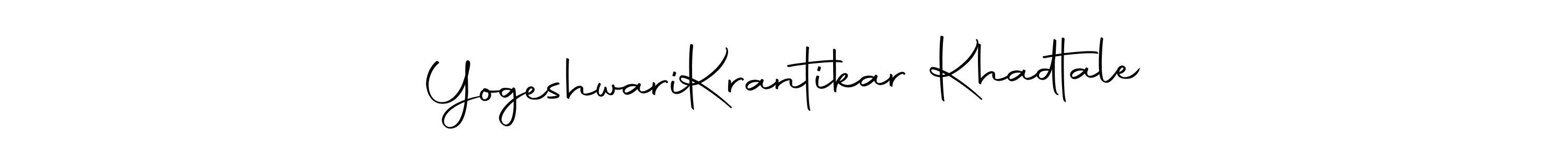 How to make Yogeshwari  Krantikar Khadtale name signature. Use Autography-DOLnW style for creating short signs online. This is the latest handwritten sign. Yogeshwari  Krantikar Khadtale signature style 10 images and pictures png