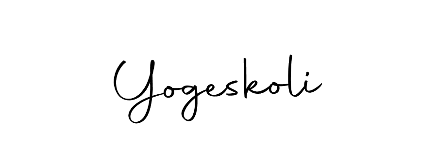 How to make Yogeskoli name signature. Use Autography-DOLnW style for creating short signs online. This is the latest handwritten sign. Yogeskoli signature style 10 images and pictures png