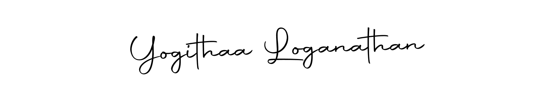 How to make Yogithaa Loganathan name signature. Use Autography-DOLnW style for creating short signs online. This is the latest handwritten sign. Yogithaa Loganathan signature style 10 images and pictures png