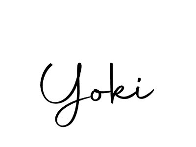Use a signature maker to create a handwritten signature online. With this signature software, you can design (Autography-DOLnW) your own signature for name Yoki. Yoki signature style 10 images and pictures png