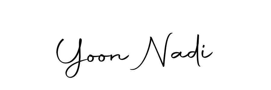 The best way (Autography-DOLnW) to make a short signature is to pick only two or three words in your name. The name Yoon Nadi include a total of six letters. For converting this name. Yoon Nadi signature style 10 images and pictures png