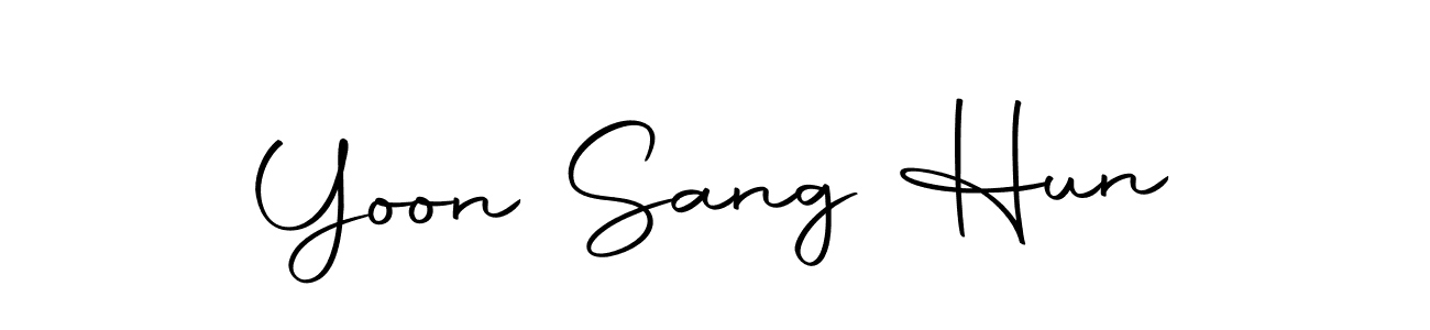 You should practise on your own different ways (Autography-DOLnW) to write your name (Yoon Sang Hun) in signature. don't let someone else do it for you. Yoon Sang Hun signature style 10 images and pictures png