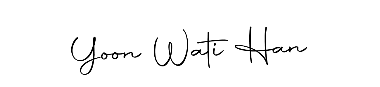 How to make Yoon Wati Han name signature. Use Autography-DOLnW style for creating short signs online. This is the latest handwritten sign. Yoon Wati Han signature style 10 images and pictures png