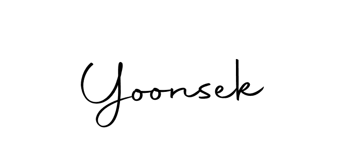 The best way (Autography-DOLnW) to make a short signature is to pick only two or three words in your name. The name Yoonsek include a total of six letters. For converting this name. Yoonsek signature style 10 images and pictures png